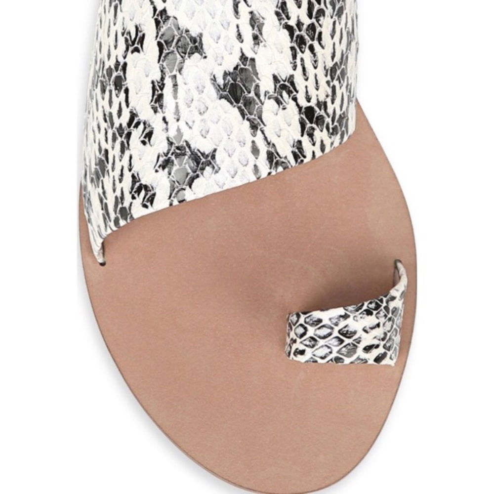 new DVF Diane Von Furstenberg ᪥ Brittany Watersnake Toe Ring Leather Sandals ᪥ - Picture 4 of 14